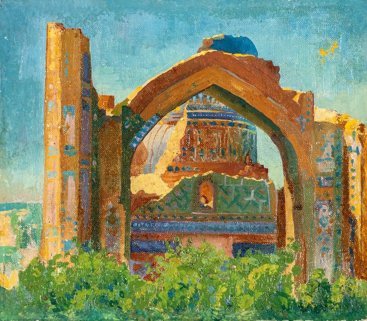Alexander Nikolaev (Usto Mumin), The ruins of Bibi-khanim, The State Museum of Oriental Art, House of Russian Emigre Community named after Alexander Solzhenitsyn