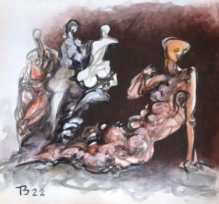 Tamara Zinovieva, Automatic Drawing, Watercolour, Graphics