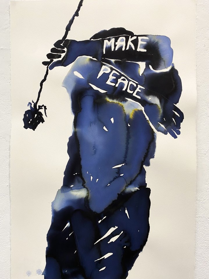 Muromtseva Katya, Pushkin House, Women in Black Against the War, Watercolor on paper