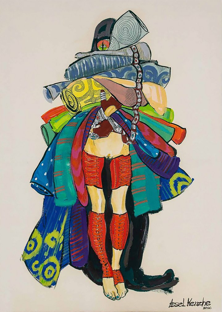 Assel Kenzhetayeva, The burning Kelin (zhasau), Artmeken Gallery, Kazakh Art
