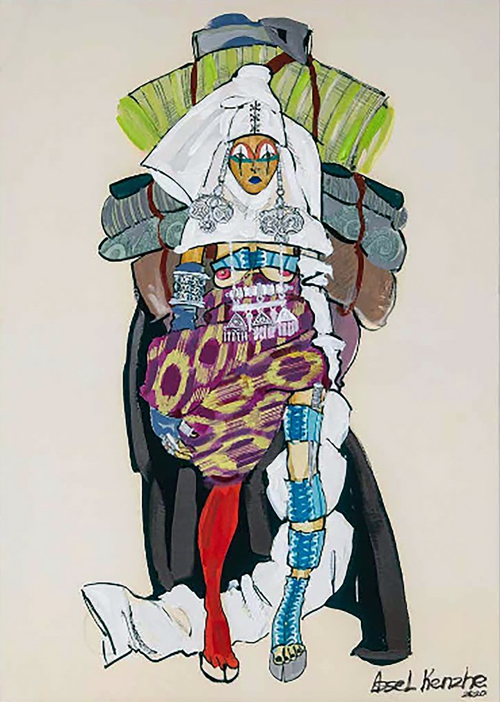 Assel Kenzhetayeva, The burning Kelin (zhasau), Artmeken Gallery, Kazakh Art