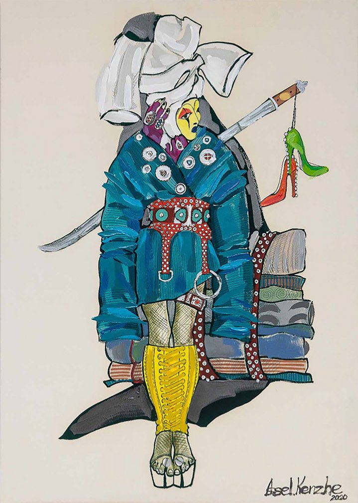 Assel Kenzhetayeva, The burning Kelin (zhasau), Artmeken Gallery, Kazakh Art