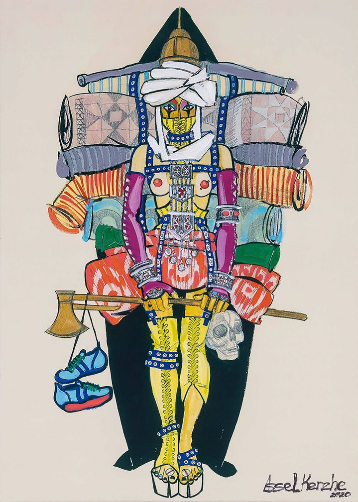 Assel Kenzhetayeva, The burning Kelin (zhasau), Artmeken Gallery, Kazakh Art