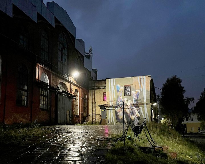 Alexandrovsky (Onega Tractor) plant, CreatePtz, Factory Night, Public art