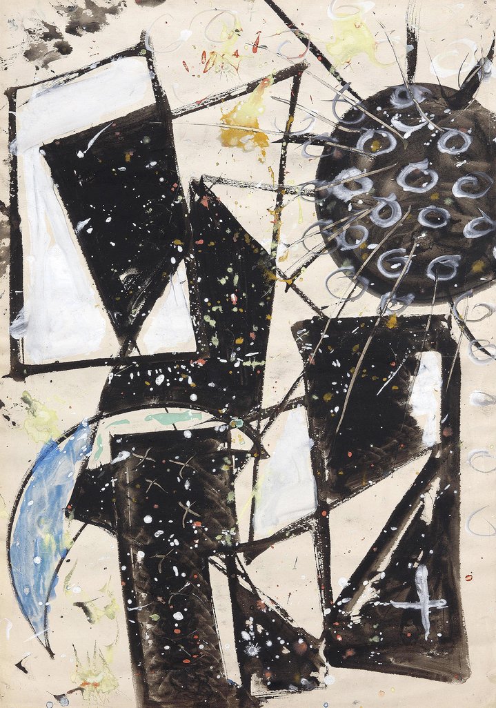 Anatoly Zverev, Composition with a blue crescent, Ars Sacra Nova, Vellum Gallery
