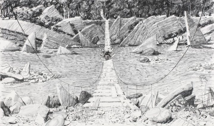 Alexey Kallima, The Postman beneath the Fallen Bridge, Vladey, Vladey Space