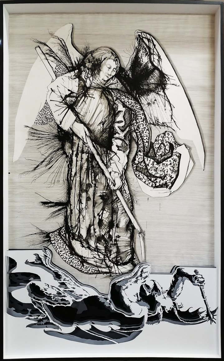 Valery Grikovsky, A Superfluous Detail, The struggle of an analog angel with a digital demon, ArtBox Gallery