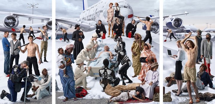 AES+F, video art, collage, digital art, allegoria sacra, airport
