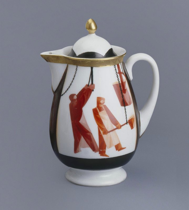 porcelain, russian avant-garde, propaganda, creamer