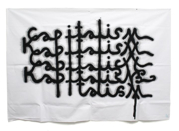 painting, fabric, Galerie Jérôme Poggi, capitalism