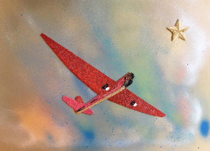 embroidery, plane, soviet art, Deineka