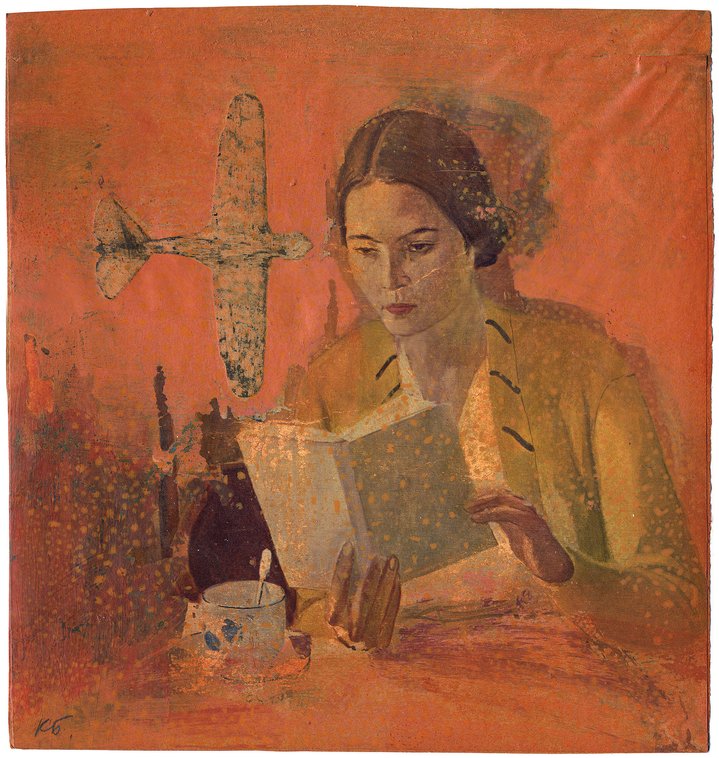 collage, contemporary art, russian art, painting, woman, portrait