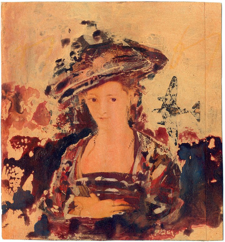 collage, contemporary art, russian art, painting, woman, portrait