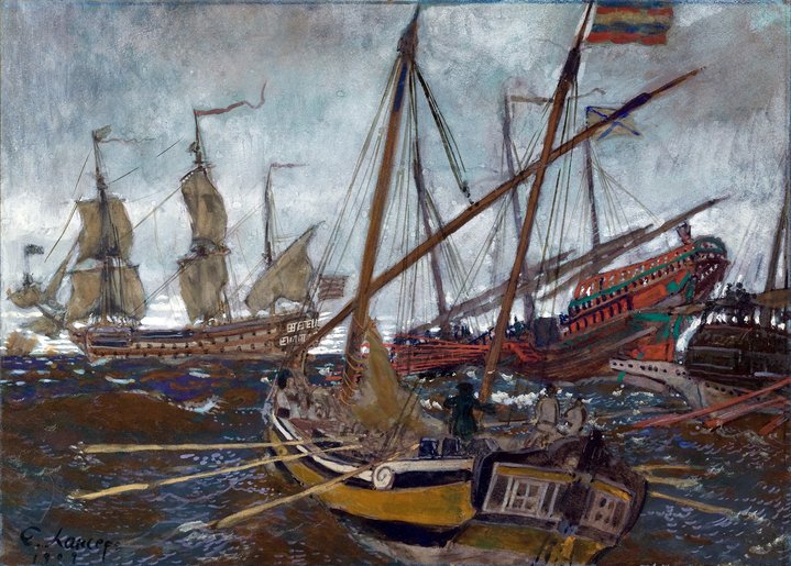 Peter the Great, illustration, fleet, graphic art