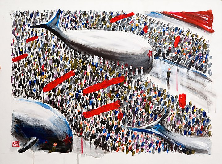 graphic art, contemporary art, whales