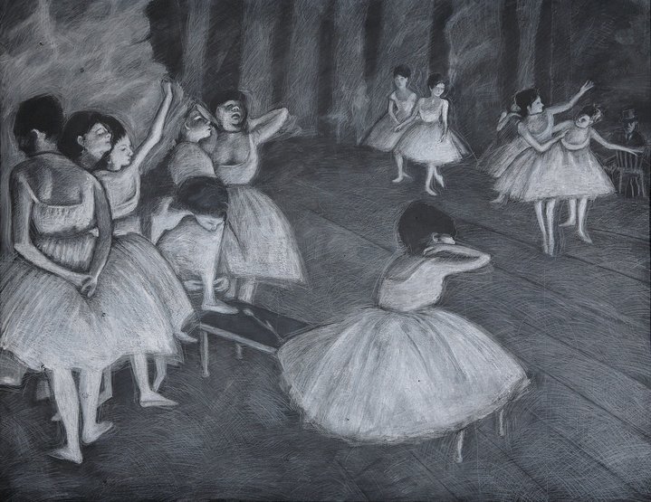 graphic art, contemporary art, Degas, dancers, ballet