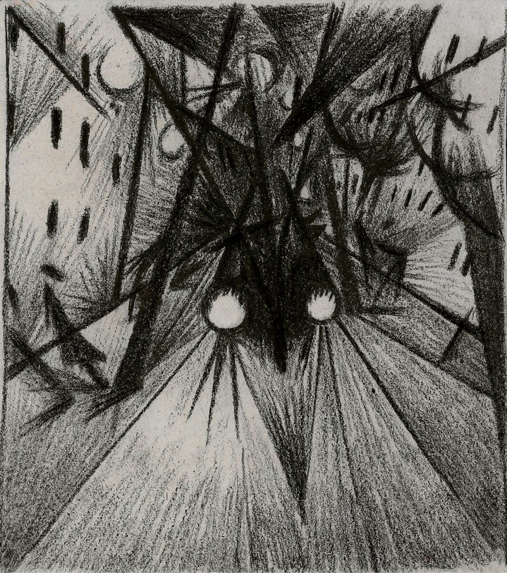 locomotive, russian avant-garde, graphic art, expressionism