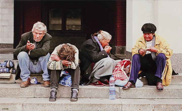 painting, soviet art, realism, homeless people