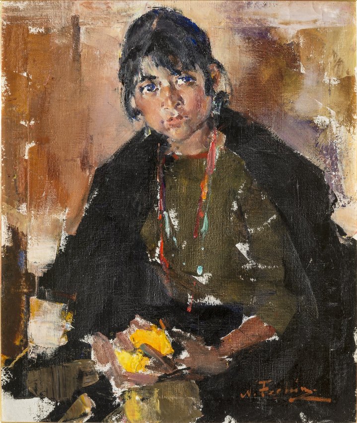 Nikolai Fechin, paiting, russian art, portrait, girl