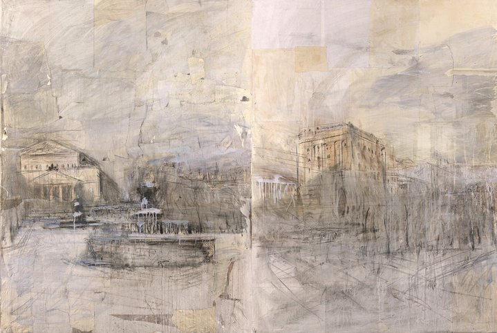 Bolshoi Theatre, contemporary art, diptych, collage
