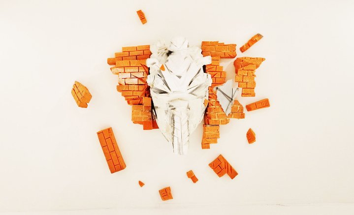 motorcyclist, mixed media, contemporary art