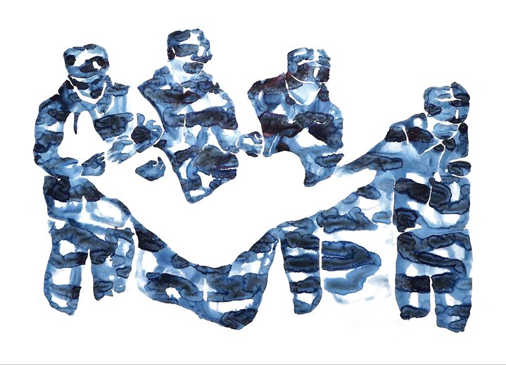 graphic art, watercolour, police, protest