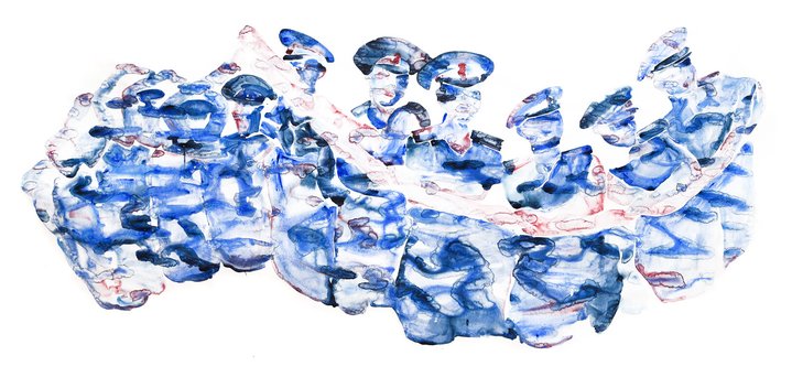graphic art, watercolour, police