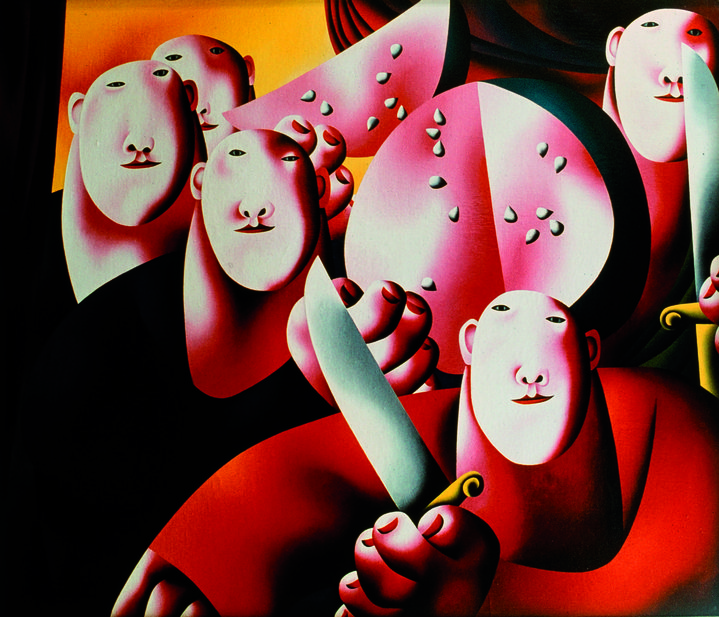 portrait, watermelon, non-conformism