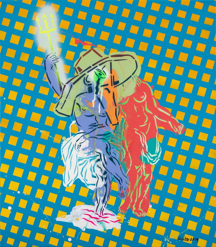 painting, pop-art, neptune, contemporary art