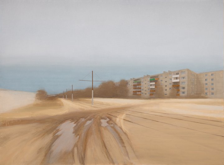 painting, realism, industrial, ruins