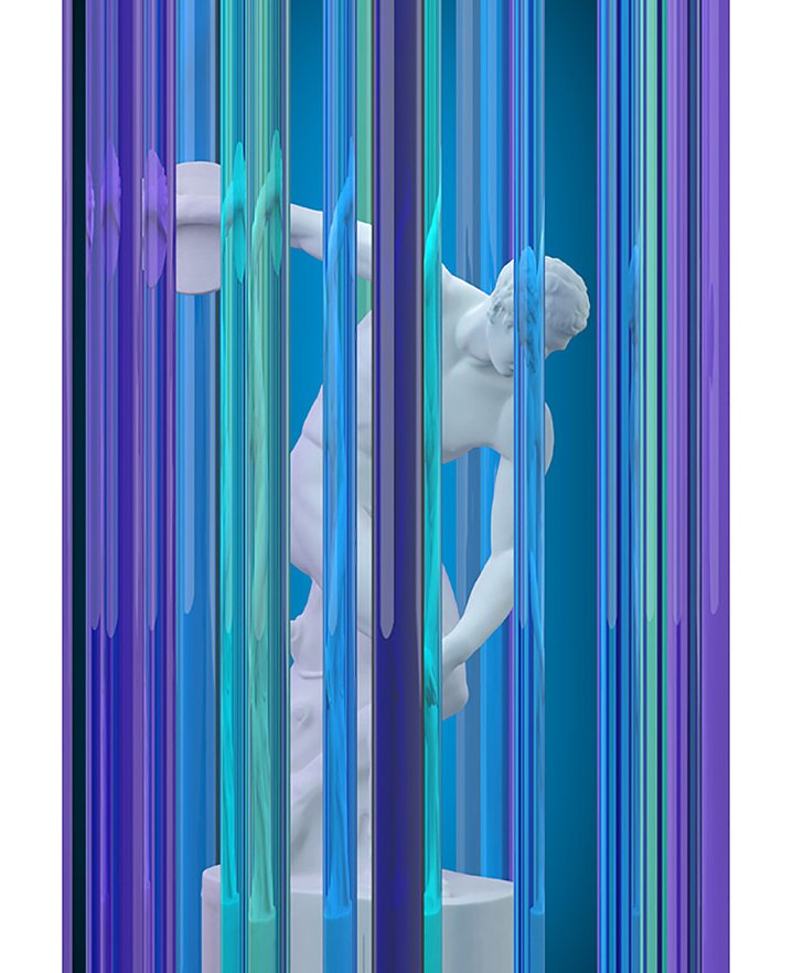 contemporary art, painting, summer, garden, woman artist, Discobolus