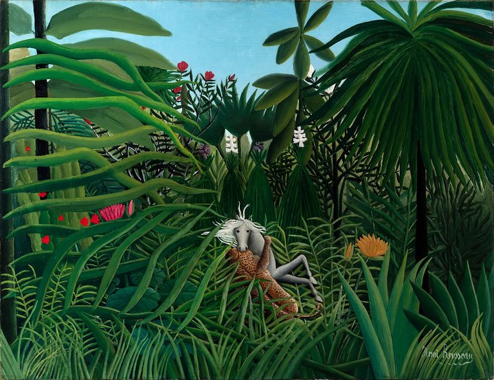 exhibition, Shchukin collection, Pushkin museum, Henri Rousseau, Jaguar Attacking a Horse