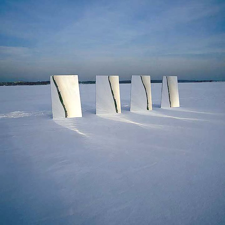 land art, artefact, sculpture, winter, soviet art, mirror