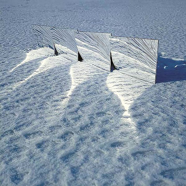 land art, artefact, sculpture, winter, soviet art, mirror