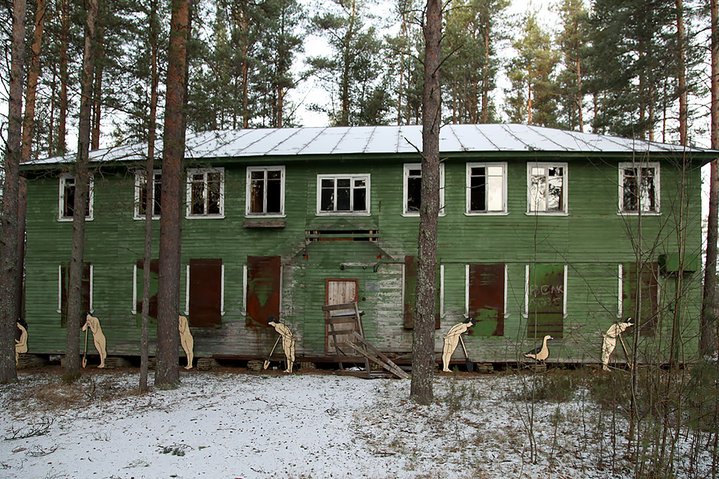 public art, installation, winter, snow, green house